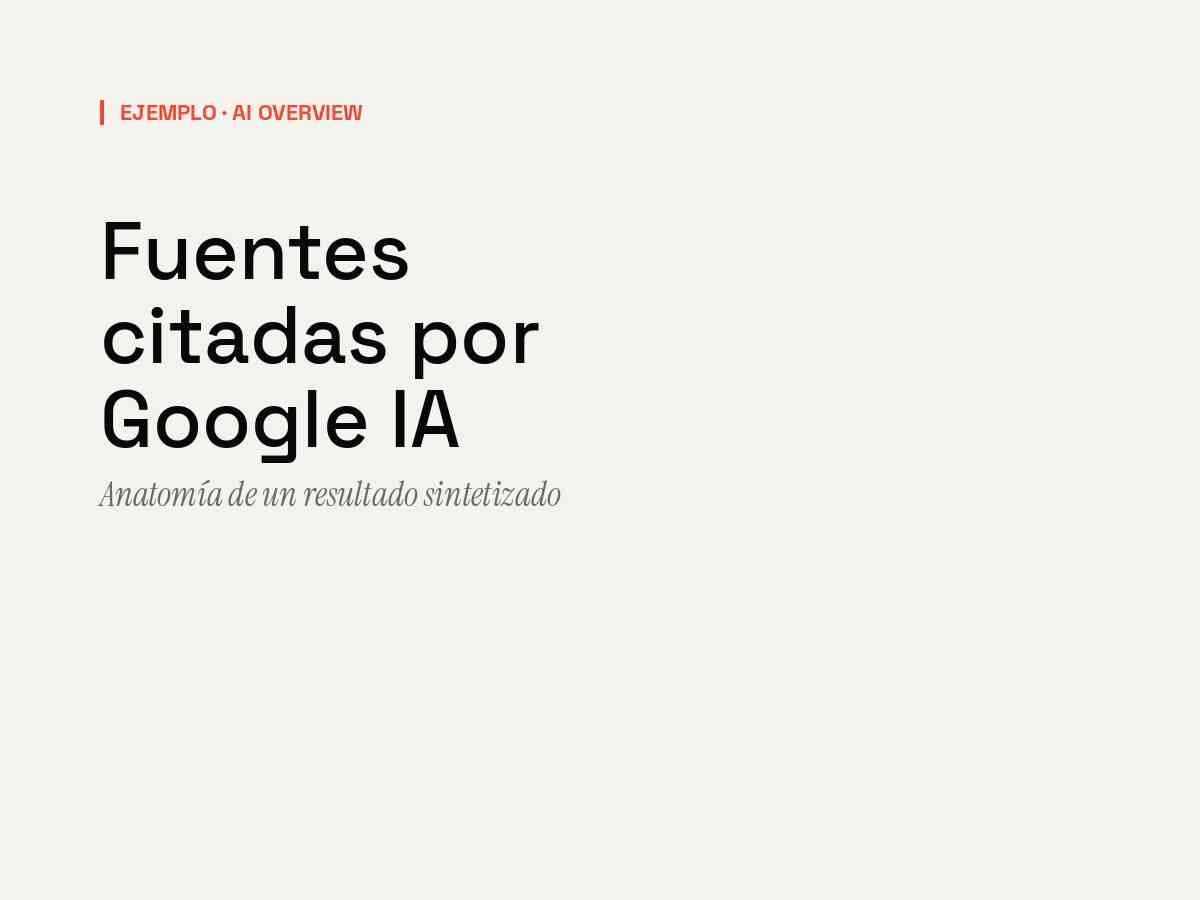 Ejemplo de AI Overview mostrando fuentes citadas en el resultado
